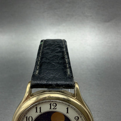 Seiko Avenue Moon Phase Watch Unisex 32mm White Dial Gold Tone Date New Battery4