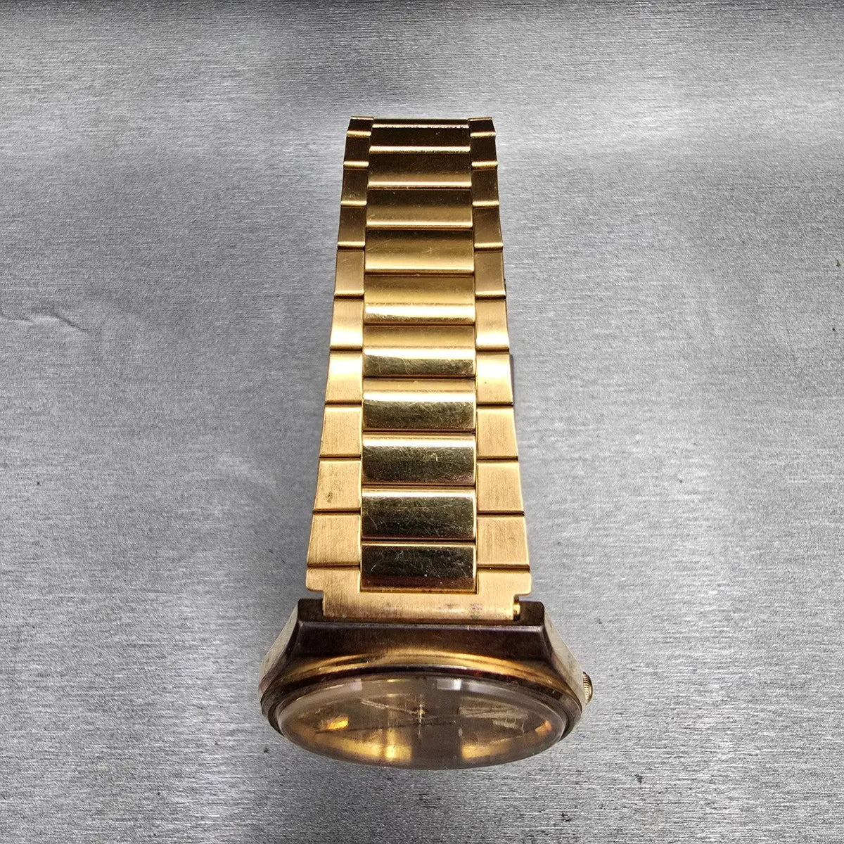 Seiko SQ Watch Men 35mm Gold Dial Gold Tone Daydate Round 8223-8029 New Battery4