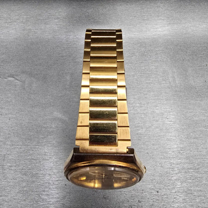 Seiko SQ Watch Men 35mm Gold Dial Gold Tone Daydate Round 8223-8029 New Battery4