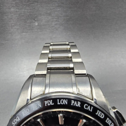 Seiko Astron GPS Watch Men45mm Black Dial Titanium Date World Time Solar Works4