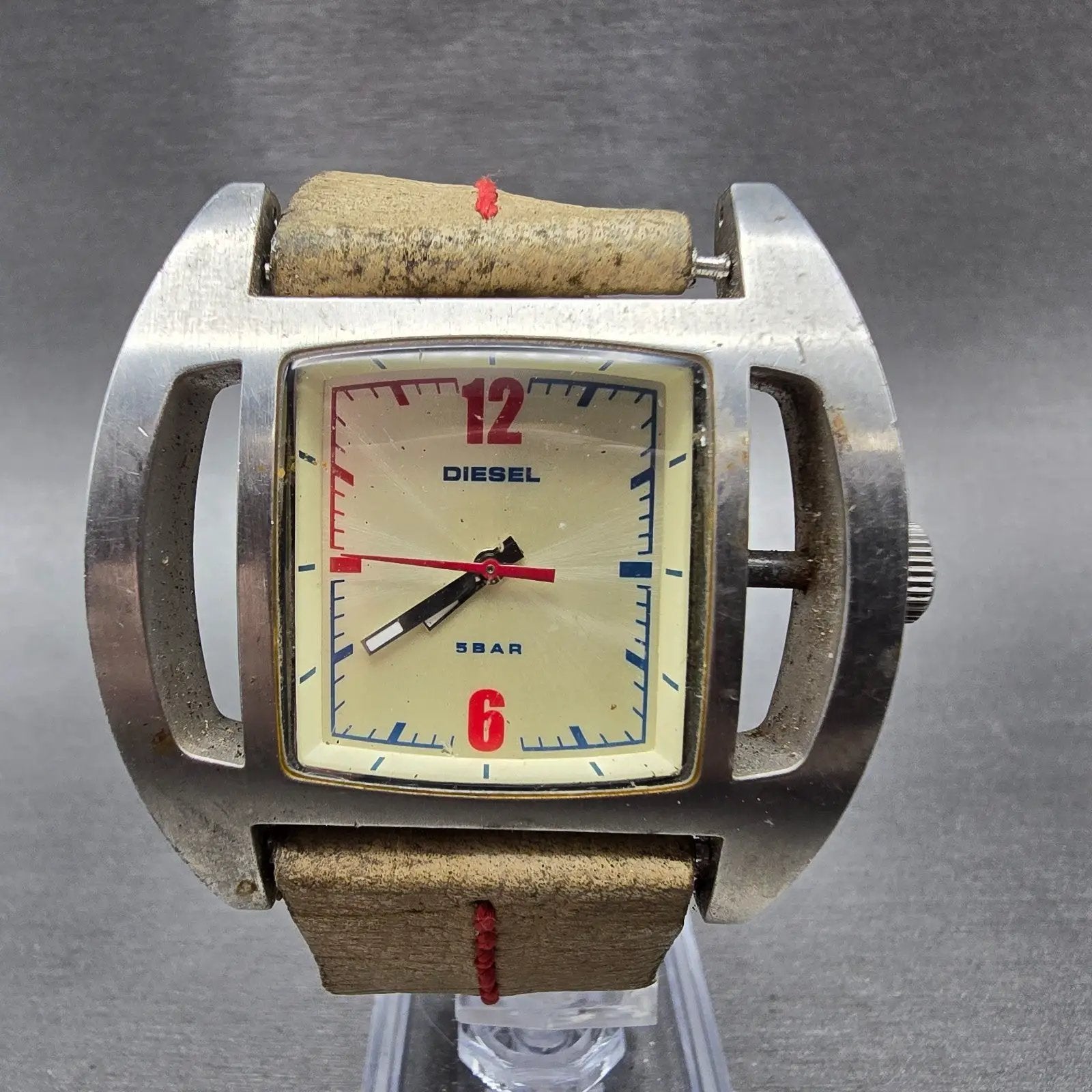 Diesel Watch Men 44mm Cream Dial Steel Rectangle DZ-2109 PARTS0