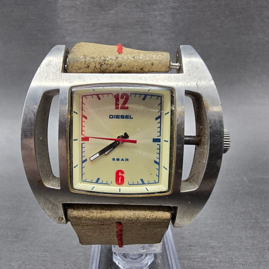 Diesel Watch Men 44mm Cream Dial Steel Rectangle DZ-2109 PARTS0