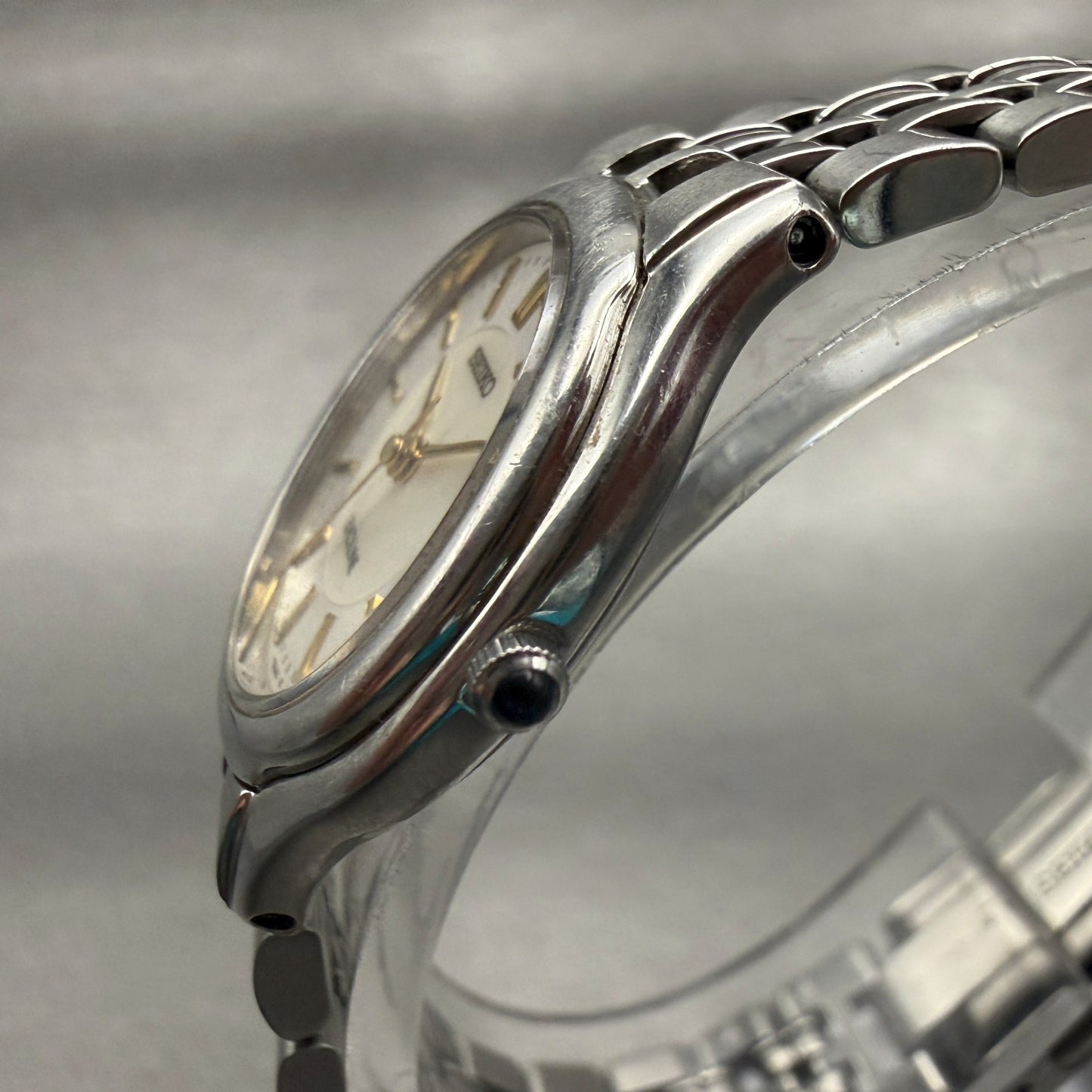 Seiko Exceline Watch Women 24mm MOP Dial Silver Tone Round 4J41-0030 New Battery2