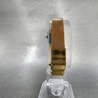 Seiko Tank Watch Women 19mm Black Dial Gold Tone Octagon 23206100 New Battery7