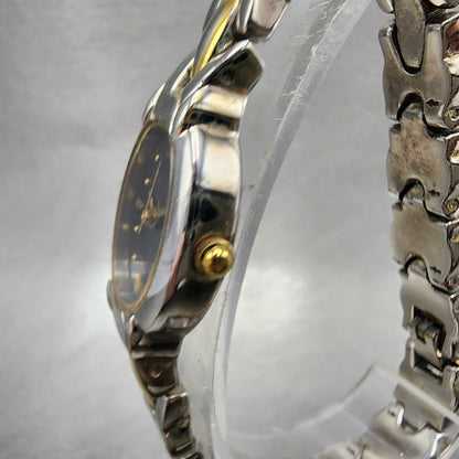 Bulova Watch Women 17mm Blue Dial Two Tone Vintage Oval 98T72 New Battery2