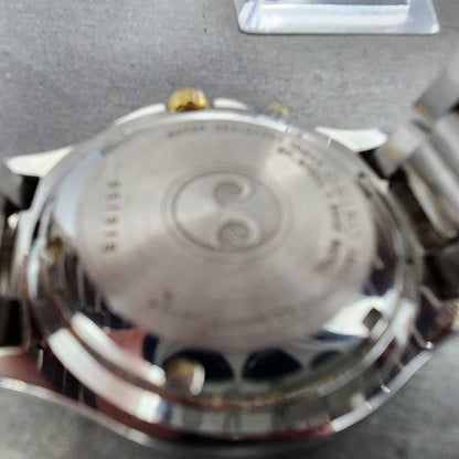 Seiko Kinetic Watch men 38mm White Dial Two Tone Date Round 5M420M09 PARTS10