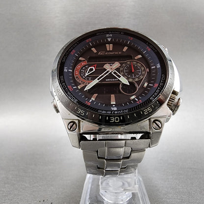 Casio Edifice MCWE300 Watch Men 48mm Black Dial Steel Solar Alarm Chrono Works6
