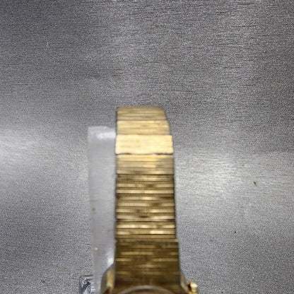 Seiko Watch Women 16mm Gold Dial Gold Tone Manual Round 110069 Runs VTG4