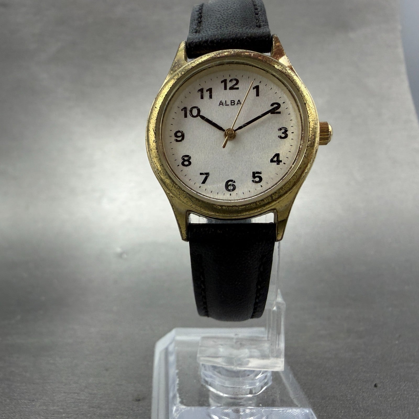 Seiko Alba Watch Women 26mm Silver Dial Gold Tone Round VJ21-KF60 New Battery5