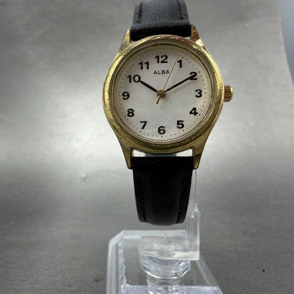 Seiko Alba Watch Women 26mm Silver Dial Gold Tone Round VJ21-KF60 New Battery5