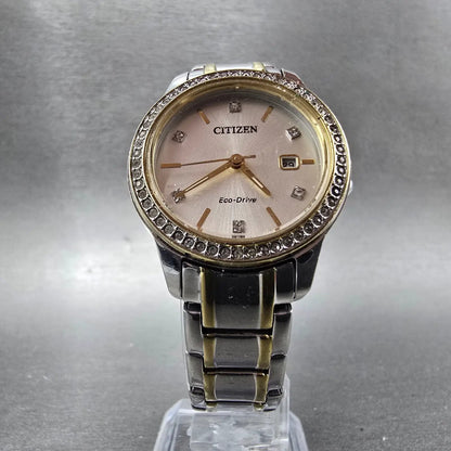 Citizen Eco-Drive Watch Women 30mm Silver Dial Two Tone Date FE1174-50A PARTS6