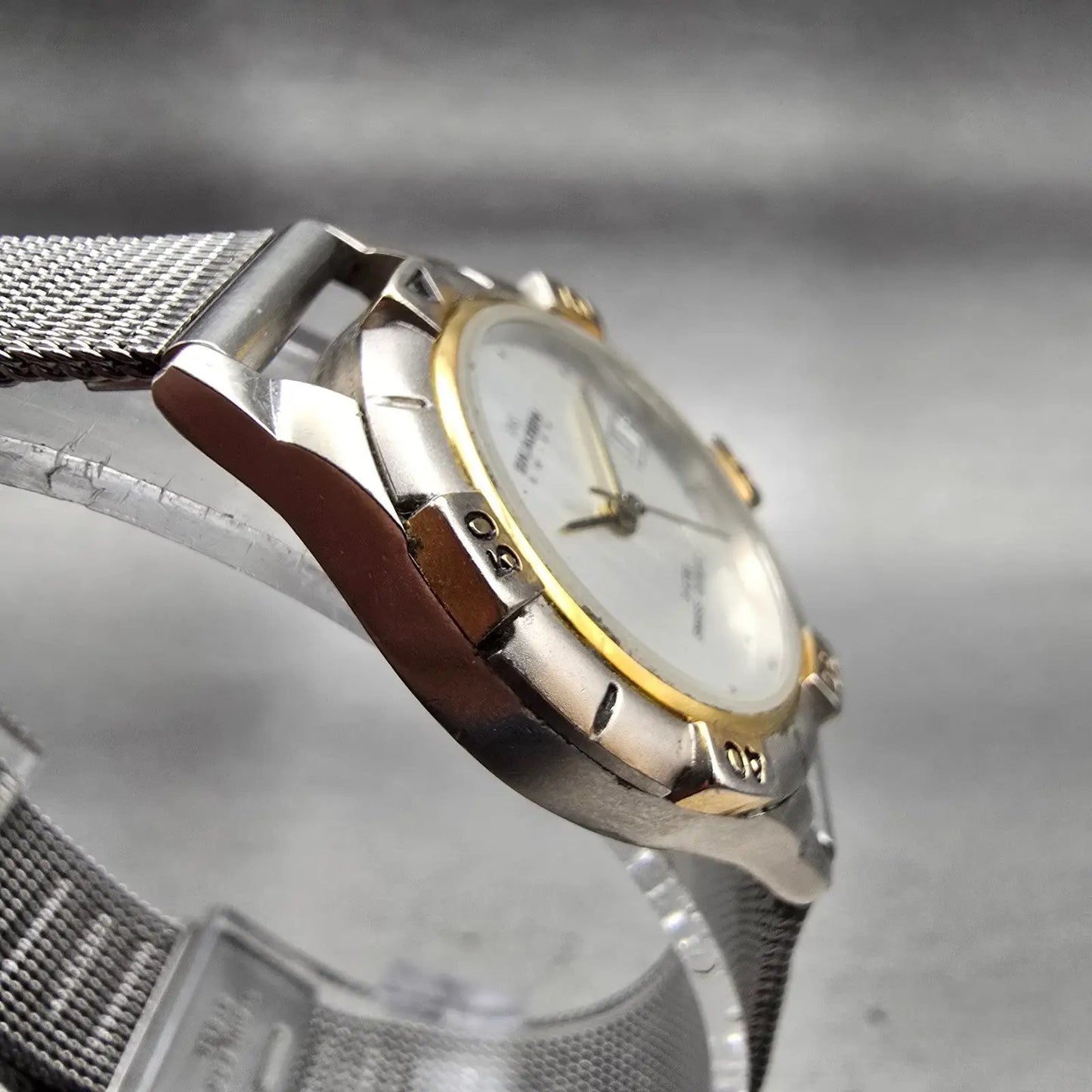 Skagen Watch Women 26mm Silver Dial Two Tone Date Round 33SGSS New Battery3