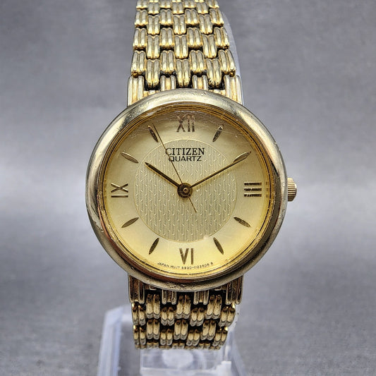 Citizen Watch Women 25mm Champagne Dial Gold Tone 5930S016128 New Battery0