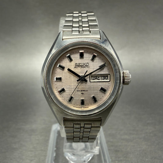 Seiko Automatic Watch Women 25mm Silver Dial Silver Tone Daydate 2206-0180 PARTS0