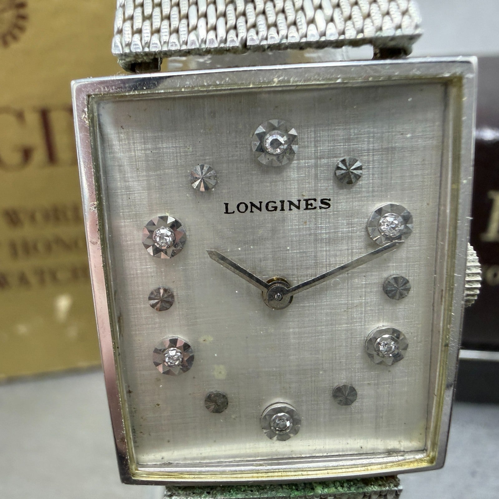 Longines Tank Watch 24mm Silver Dial 10K Gold Filled Manual Wind Runs Cal 5281