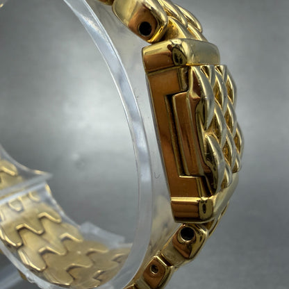 Citizen Elegance Tank Watch Women 14mm MOP Dial Gold Tone Flip Cover NewBatteryF3