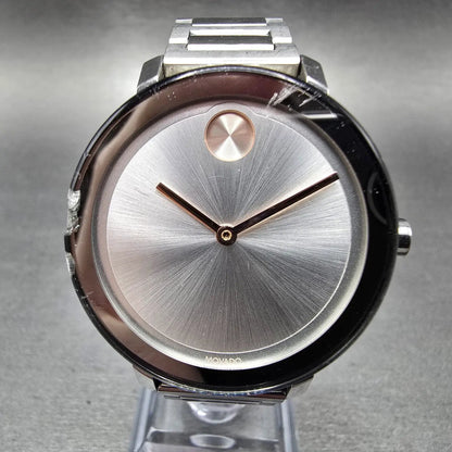 Movado Bold Evolution Watch Women 34mm Silver Dial Steel Round 3600821 New Batt0