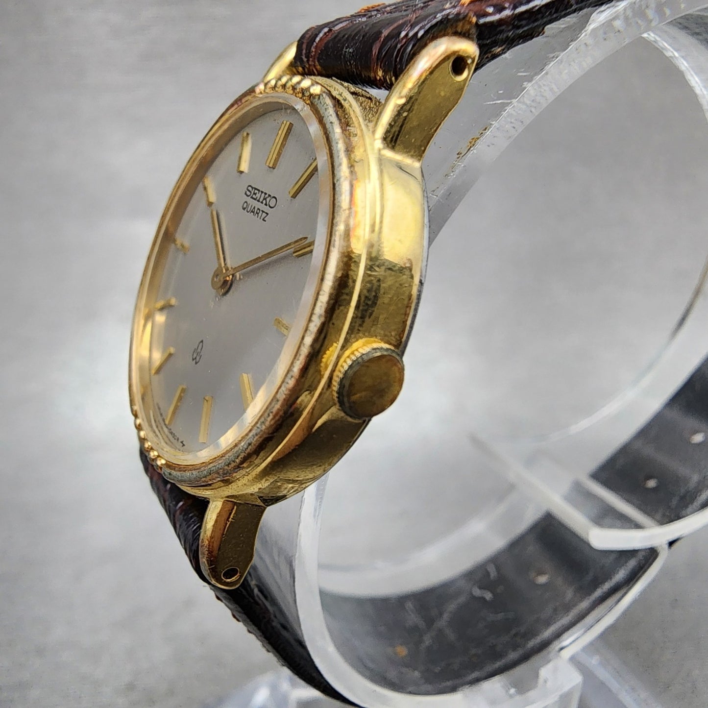 Seiko Watch Women 25mm Silver Dial Gold Plated 14000100 New Battery Vintage2