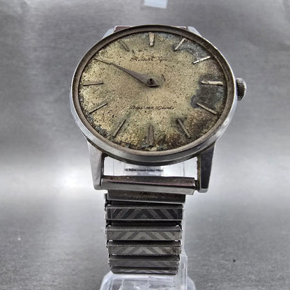 Seiko Crown Watch Men 34mm Gray Silver Stainless Case J14096ED JDM VTG PARTS6