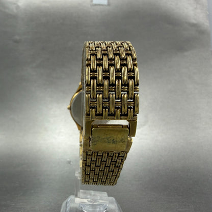 Bulova Watch Men 30mm Black Dial Gold Tone Round 92M83 ETA 976.001 PARTS8