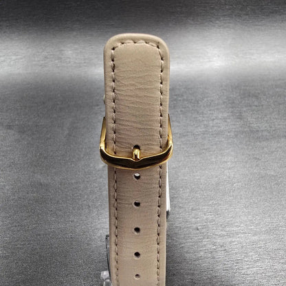 Seiko Tank Watch Women 25mm Ivory Dial Two Tone Rectangle 9021-5280 New Batt7