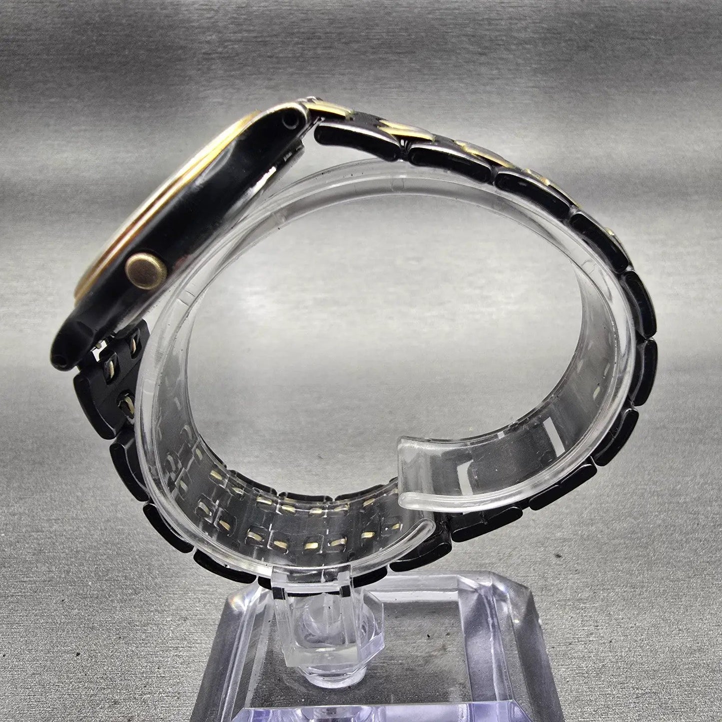 Citizen Watch Men 34mm Black Dial Black & Gold Tone Daydate 6100-G04011 New Batt6