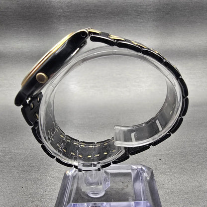 Citizen Watch Men 34mm Black Dial Black & Gold Tone Daydate 6100-G04011 New Batt6