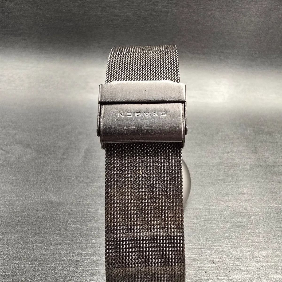 Skagen Watch Men 37mm Blue Dial Titanium Date Round 233XLTTN Mesh Band New Batt7