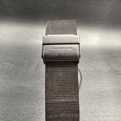 Skagen Watch Men 37mm Blue Dial Titanium Date Round 233XLTTN Mesh Band New Batt7