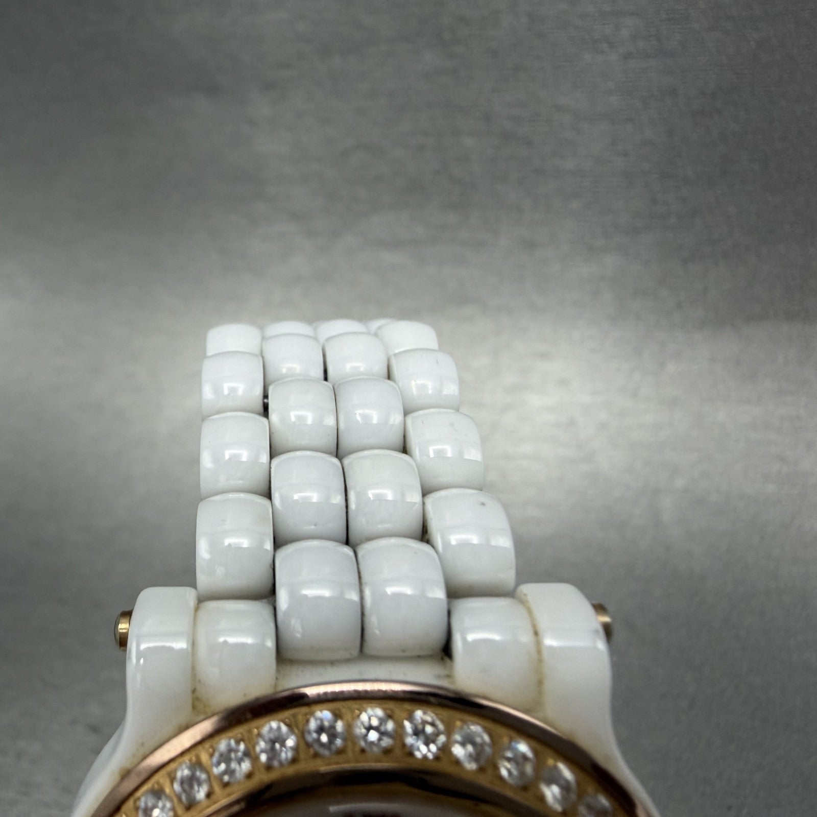 Stuhrling Fusion Watch Women 35mm MOP Dial Whiter Ceramic Diamond Bezel New Batt4