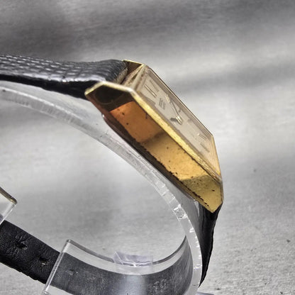 Seiko Watch Women 18mm Gold Dial Gold Tone Rectangle 4720-3020 New Battery VTG3