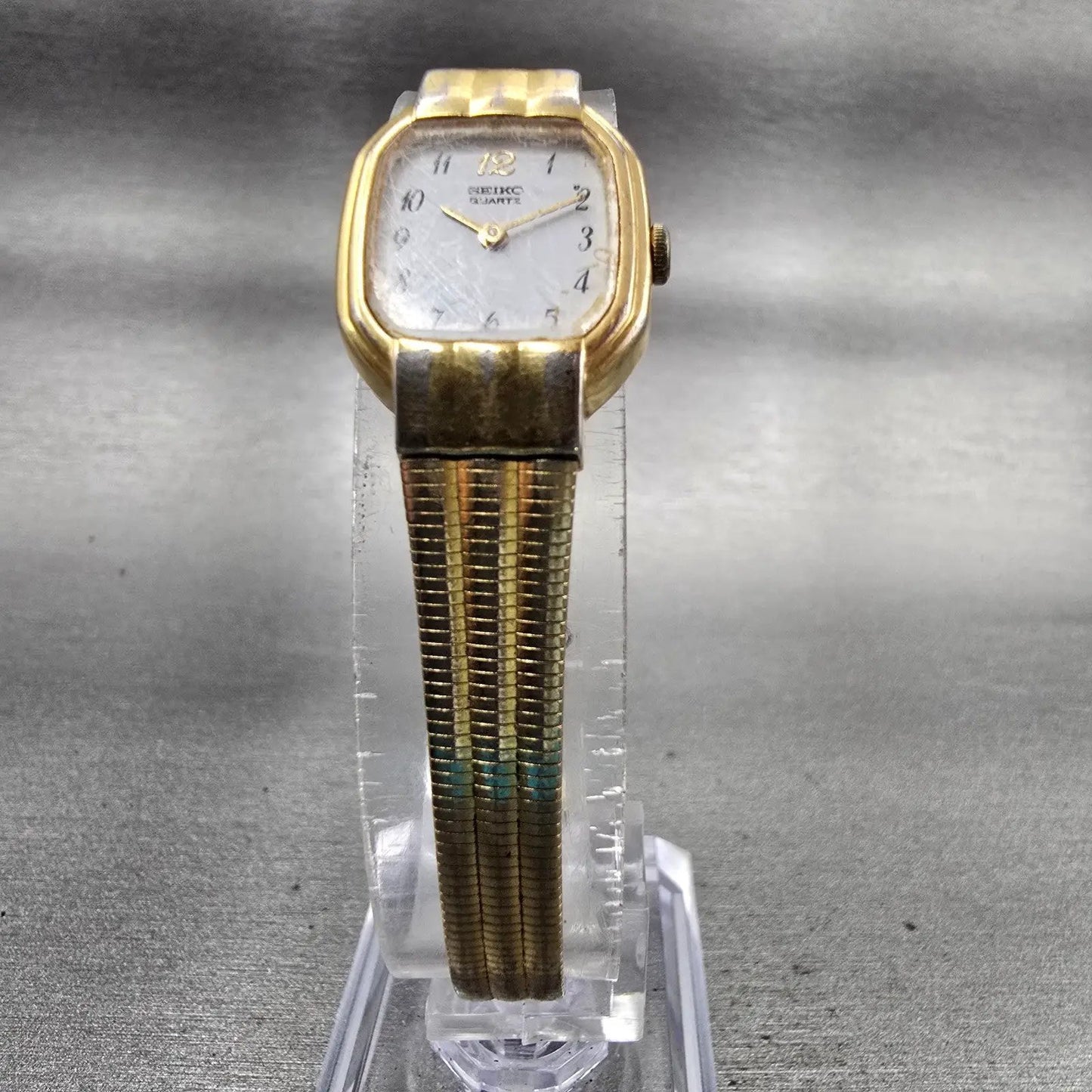 Seiko Watch Women 16mm White Dial Gold Tone Oval 2Y00-5439 New Battery Vintage5