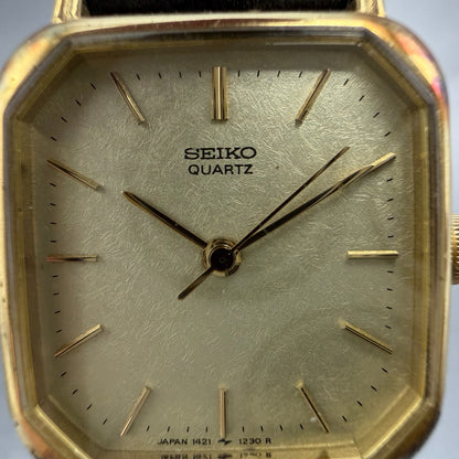 Seiko Watch Women 21mm Champagne Dial gold Tone Octagon 1421-5730 New Battery1