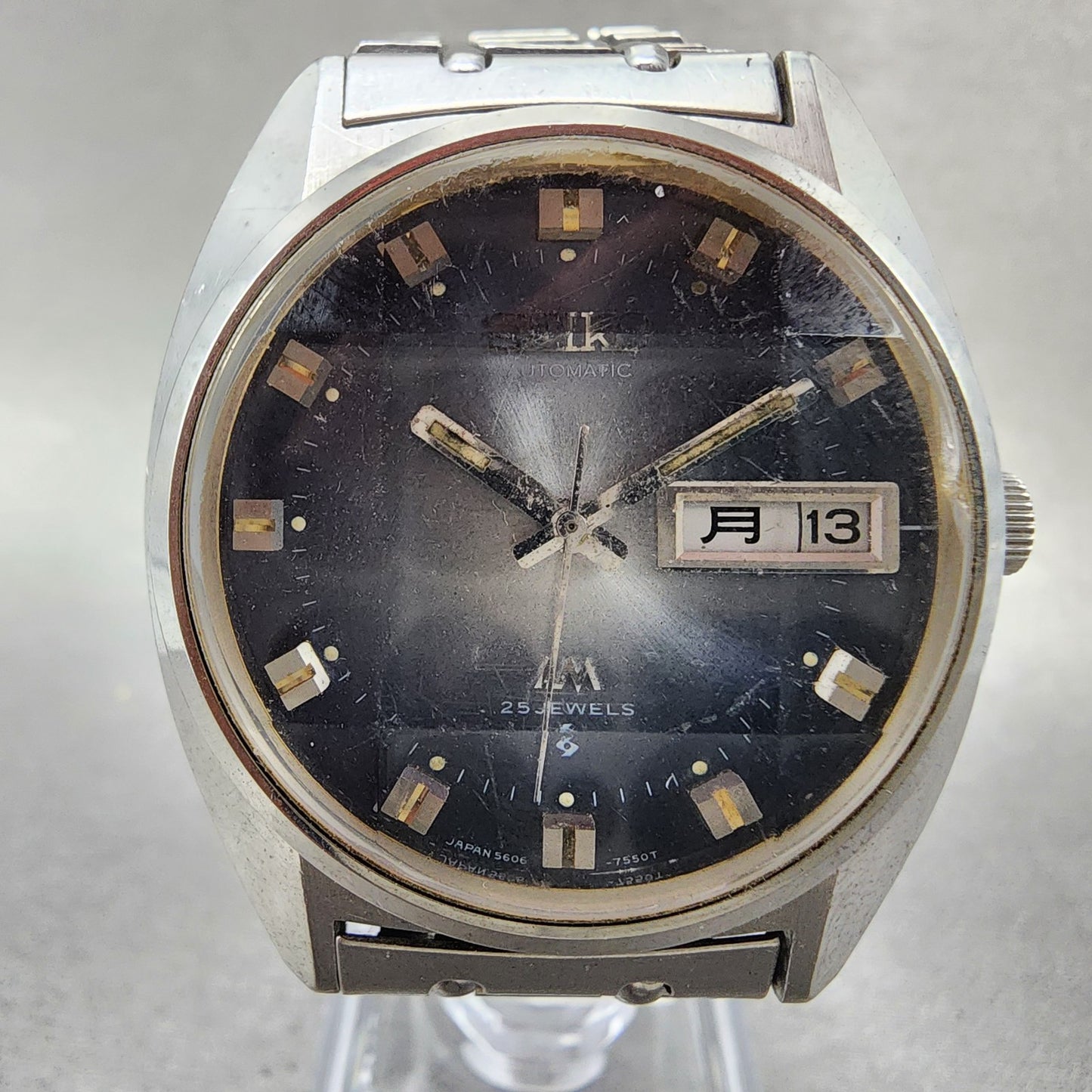 Seiko Lord Matic Watch Men 36mm Blue Dial Silver Tone Daydate 56067231 PARTS2