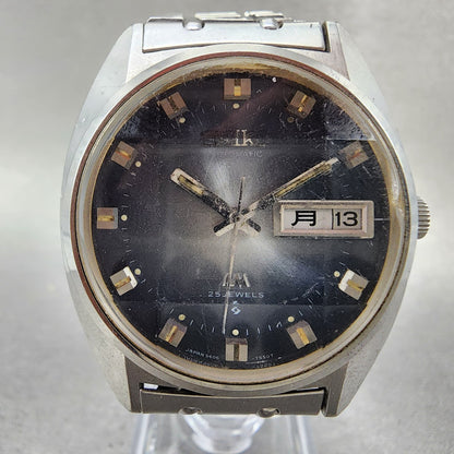 Seiko Lord Matic Watch Men 36mm Blue Dial Silver Tone Daydate 56067231 PARTS2