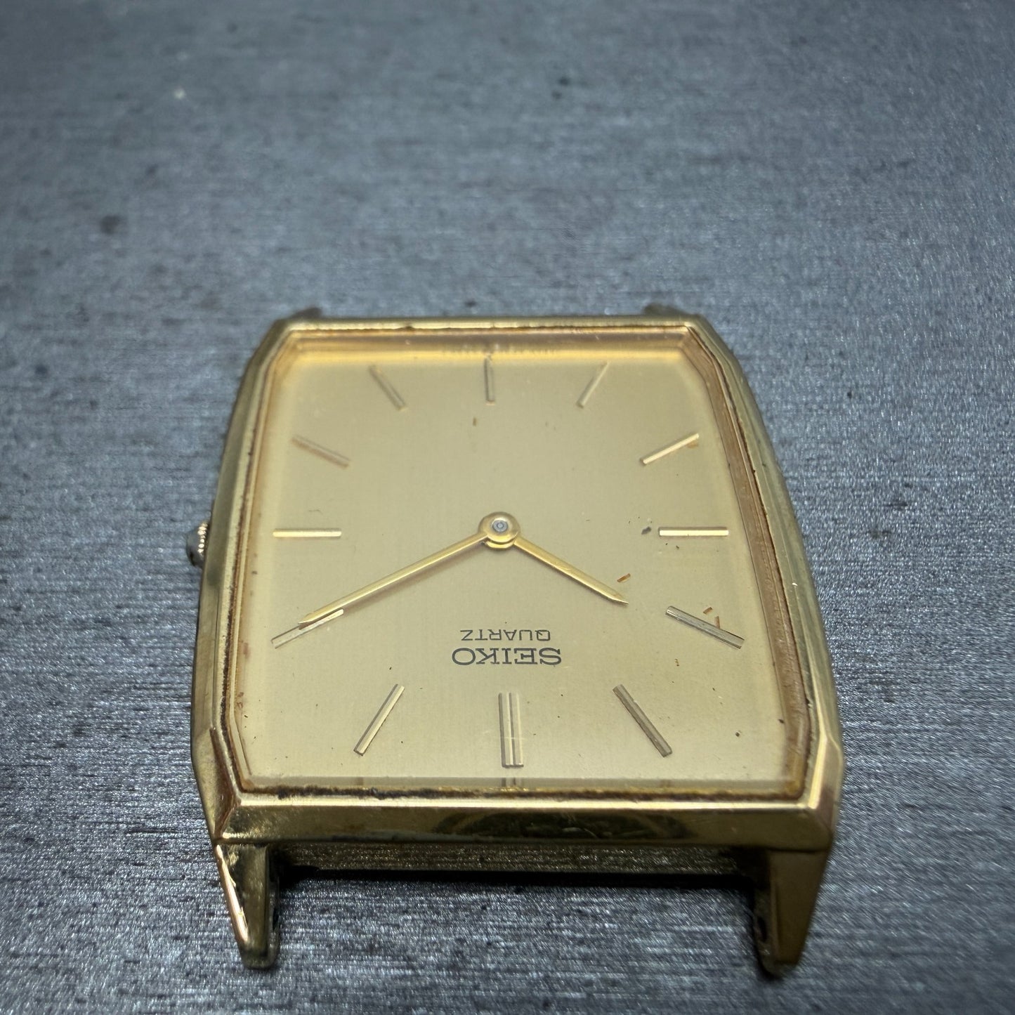 Seiko Watch Men 27mm Champagne Dial Gold Tone Rectangle 5P30-5A10 PARTS Vintage5