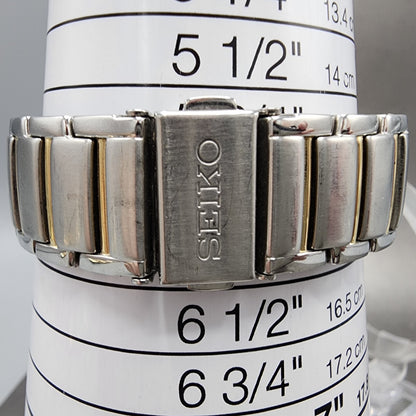 Seiko Tank Watch Women 18mm White Dial Toe Tone Rectangle 1n00-0ez0 New Battery