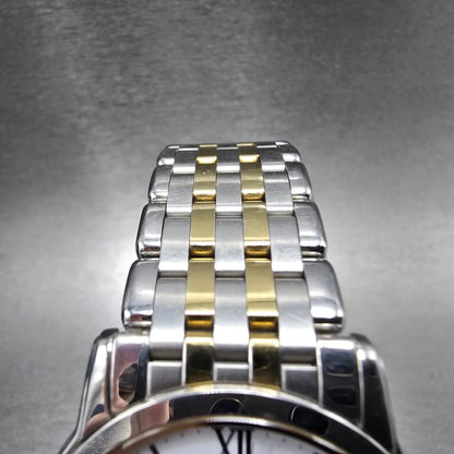 Citizen Eco-Drive Stiletto Watch Men 35mm White Dial Two Tone Round Runs WBox5