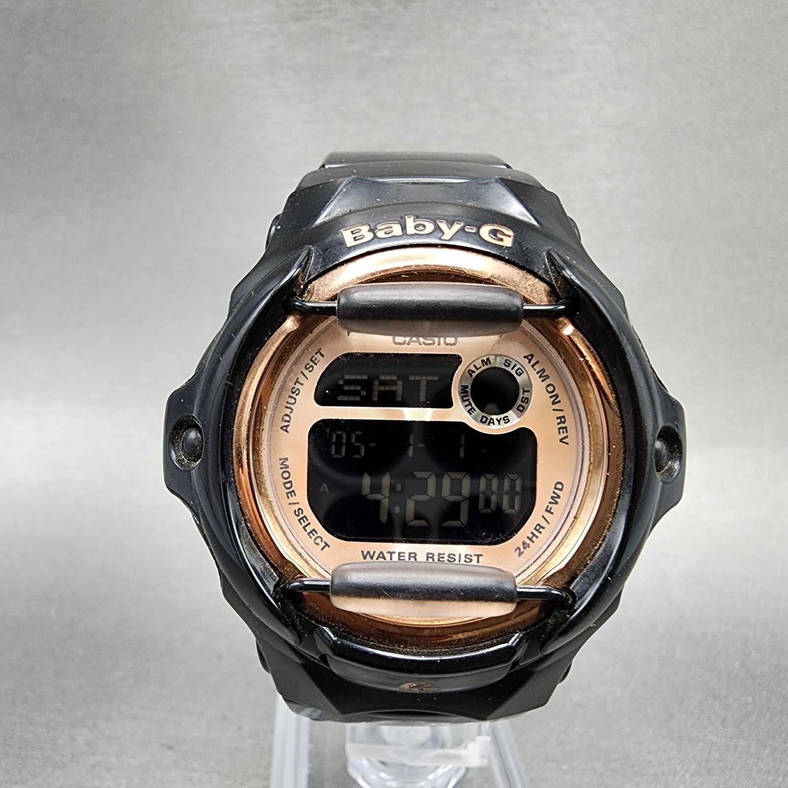 Casio BabyG Watch Women Rose Black Digital Alarm Chronograph BG169G New Batt0