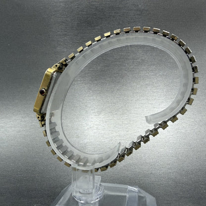 Seiko Tank Watch Women 20mm Rose Dial Gold Tone Rectangle 2320-581A New Battery6