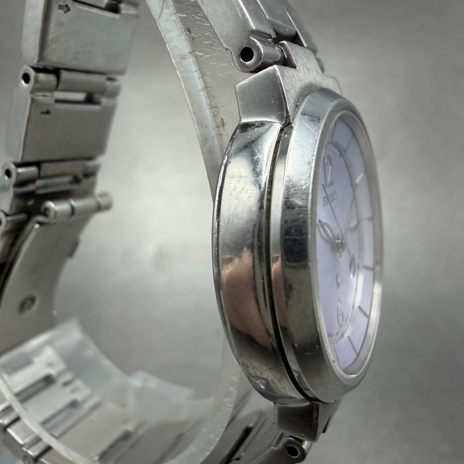 Seiko Lukia Watch Women 29mm Purple Dial Silver Tone Date Round 7N82-6E00 NewBat3