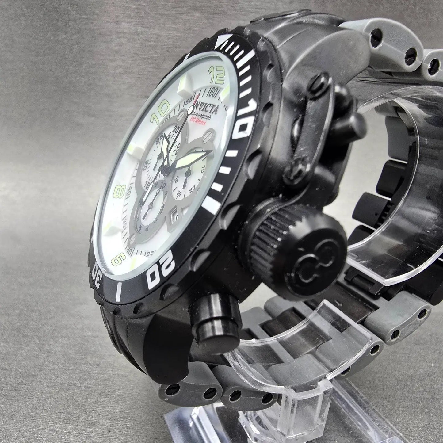 Invicta Chronograph Dive Corduba Watch Men 52mm MOP Dial Black Tone Date NewBat2