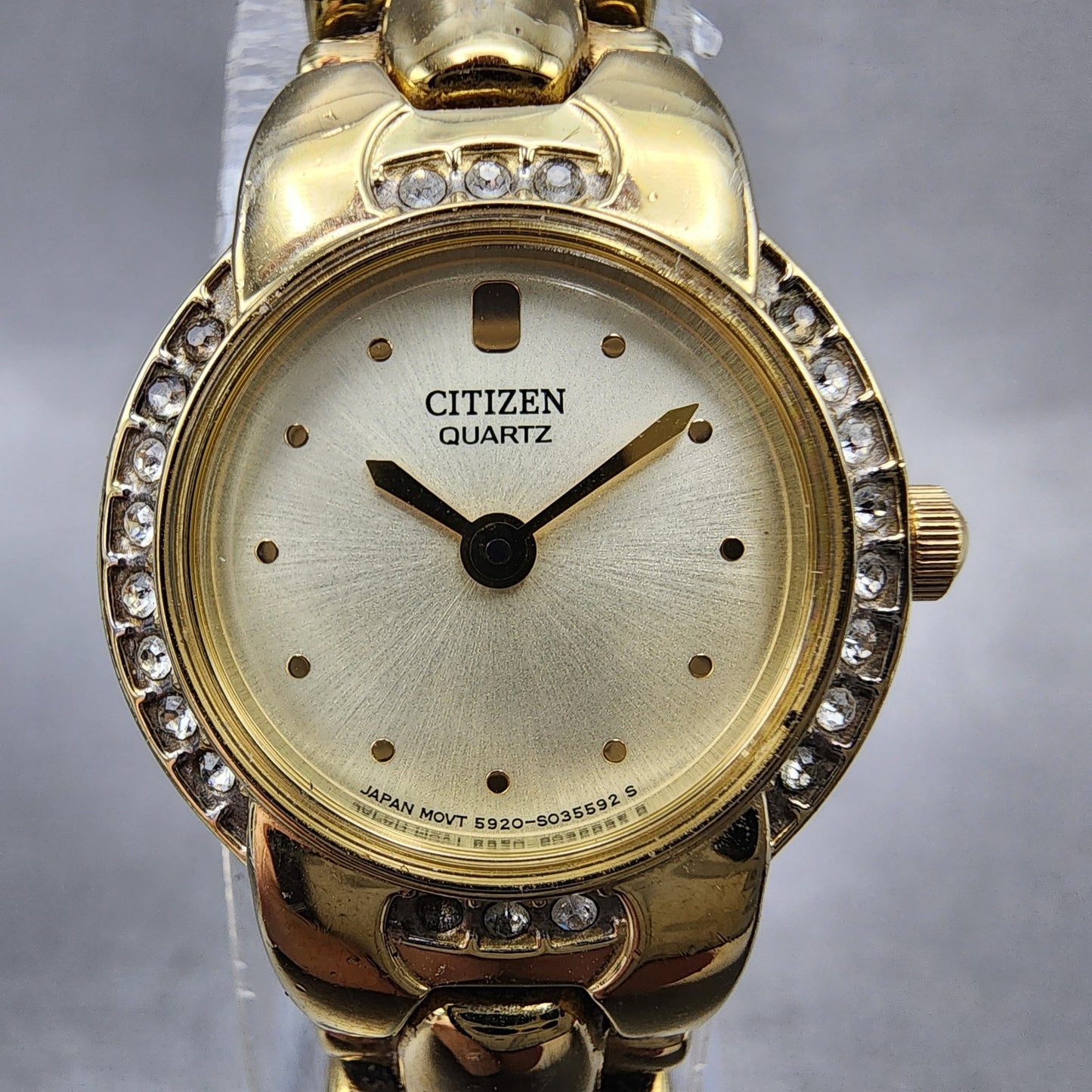 Citizen Watch Women 20mm Champagne Dial Gold Tone 5920S021014 New Battery1
