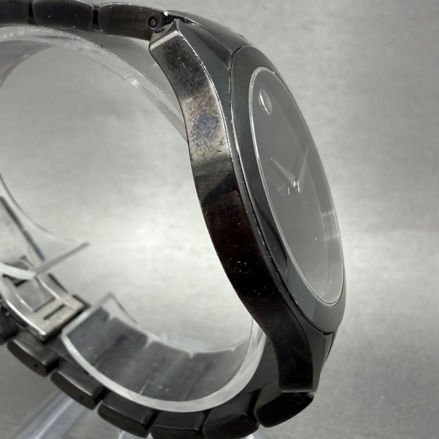 Movado Museum Watch Men 38mm Black Dial Black Tone Round 84 G2 1855 New Battery3