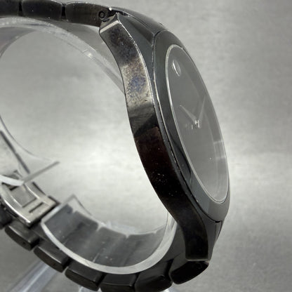 Movado Museum Watch Men 38mm Black Dial Black Tone Round 84 G2 1855 New Battery3
