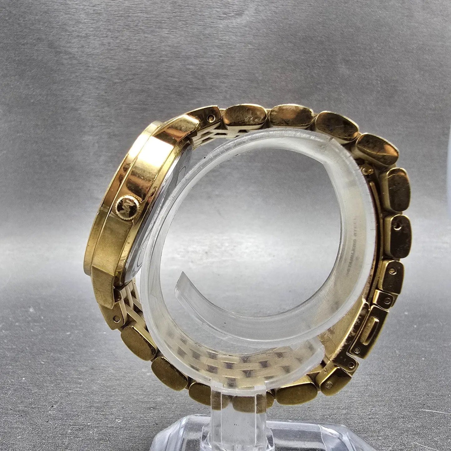 Michael Kors Nini Watch Women 35mm White Dial Gold Tone MK-3214 New Battery9