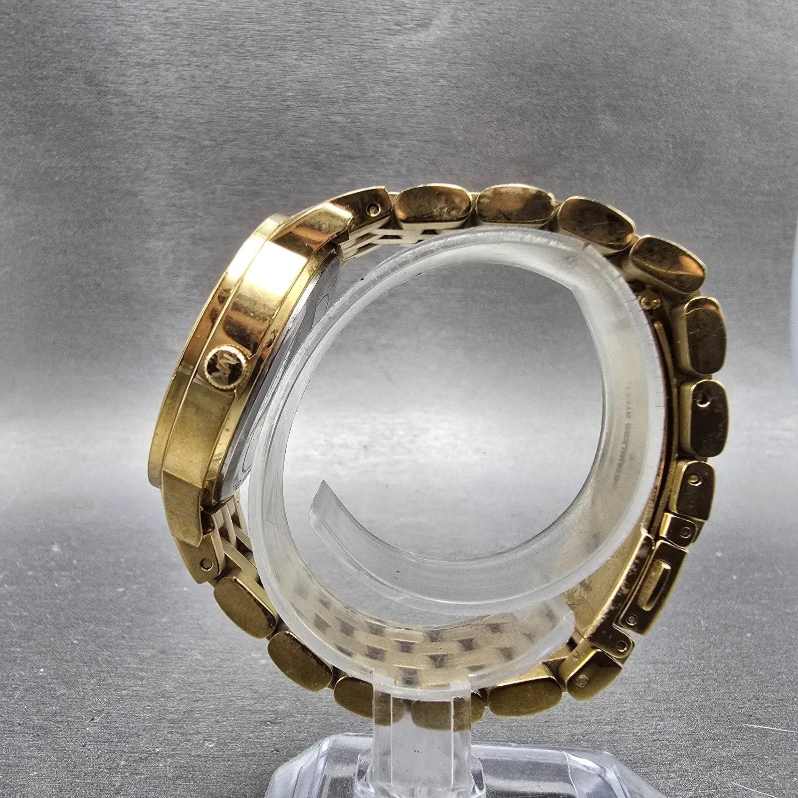 Michael Kors Nini Watch Women 35mm White Dial Gold Tone MK-3214 New Battery9
