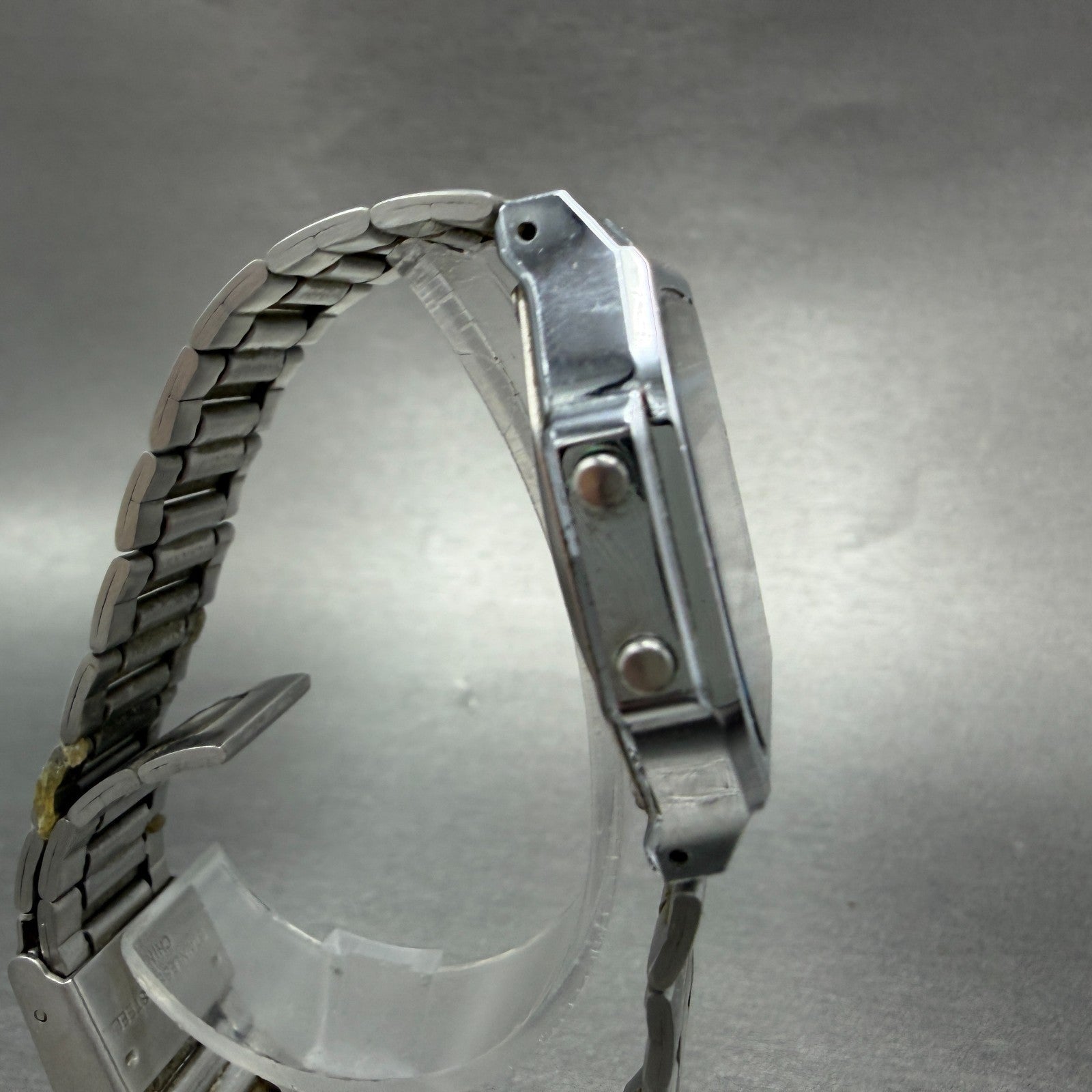Casio A164W Illuminator Watch Men 36mm Digital Silver Tone Alarm Chrono New Batt3