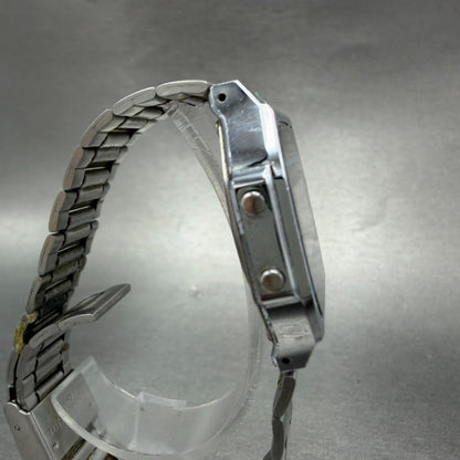 Casio A164W Illuminator Watch Men 36mm Digital Silver Tone Alarm Chrono New Batt3