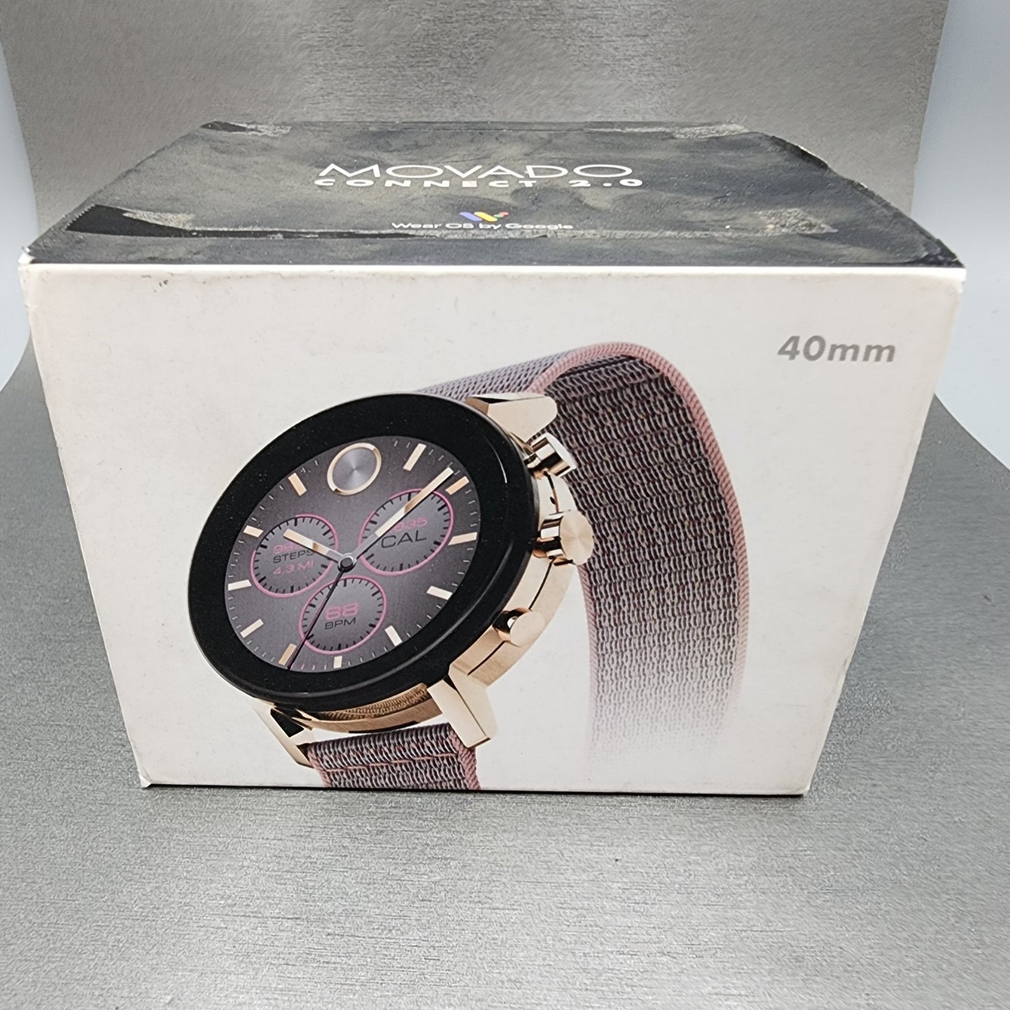Movado Connect 2.0 40mm Carnation Gold IONPlated Stainless Steel Case with Pink0